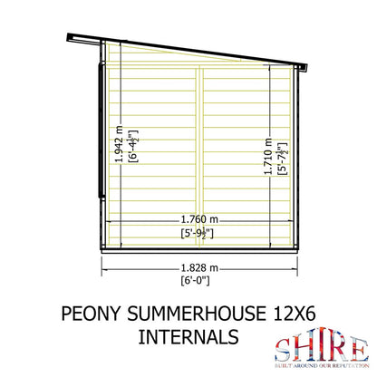 Shire Peony 12 x 6 Pent Summerhouse
