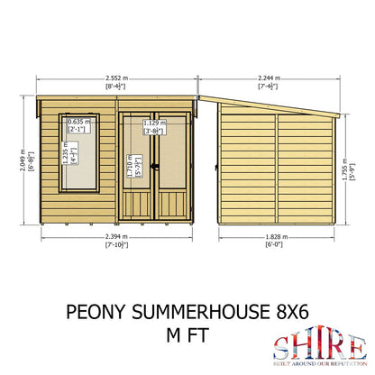 Shire Peony 8 x 6 Pent Summerhouse