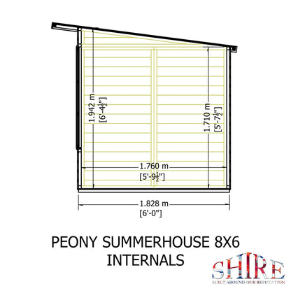 Shire Peony 8 x 6 Pent Summerhouse