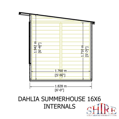 Shire Dahlia 16 x 6 Pent Summerhouse