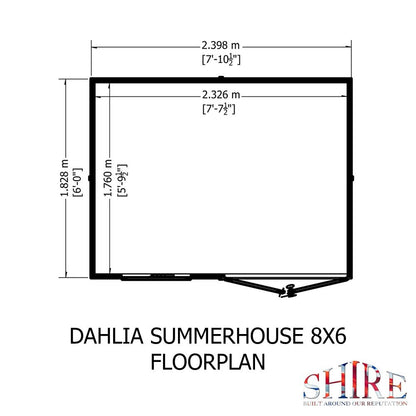 Shire Dahlia 8 x 6 Pent Summerhouse