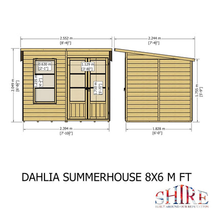Shire Dahlia 8 x 6 Pent Summerhouse