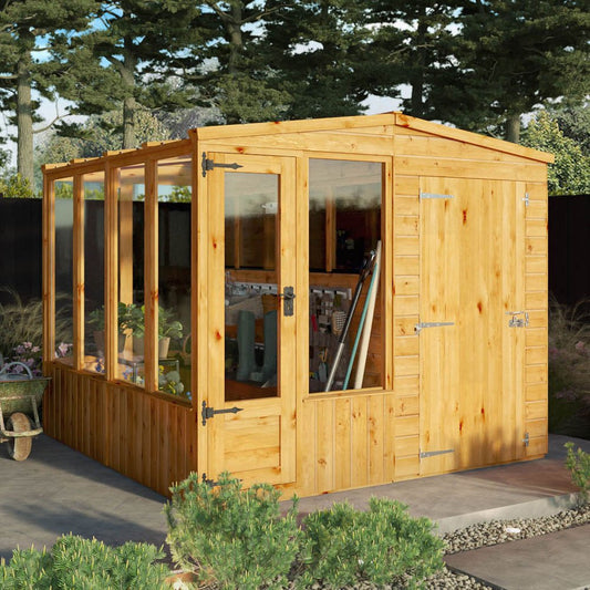 Mercia 8 x 8 Woodsman Combi Greenhouse Shed - Styrene