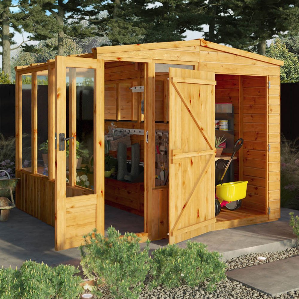 Mercia 8 x 8 Woodsman Combi Greenhouse Shed - Styrene
