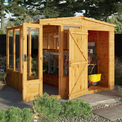 Mercia 8 x 8 Woodsman Combi Greenhouse Shed - Styrene