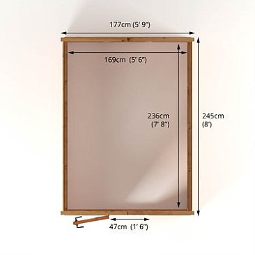 Mercia 8 x 6 Woodsman Apex Greenhouse - Glass