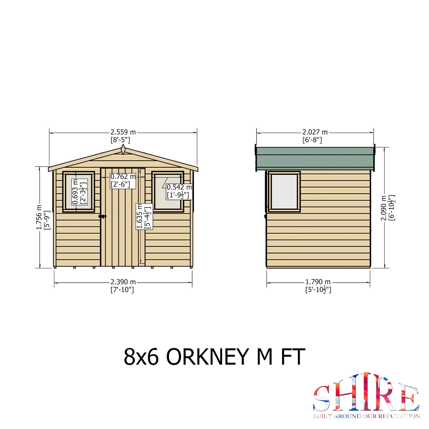 Shire Orkney 8x6 Shiplap
