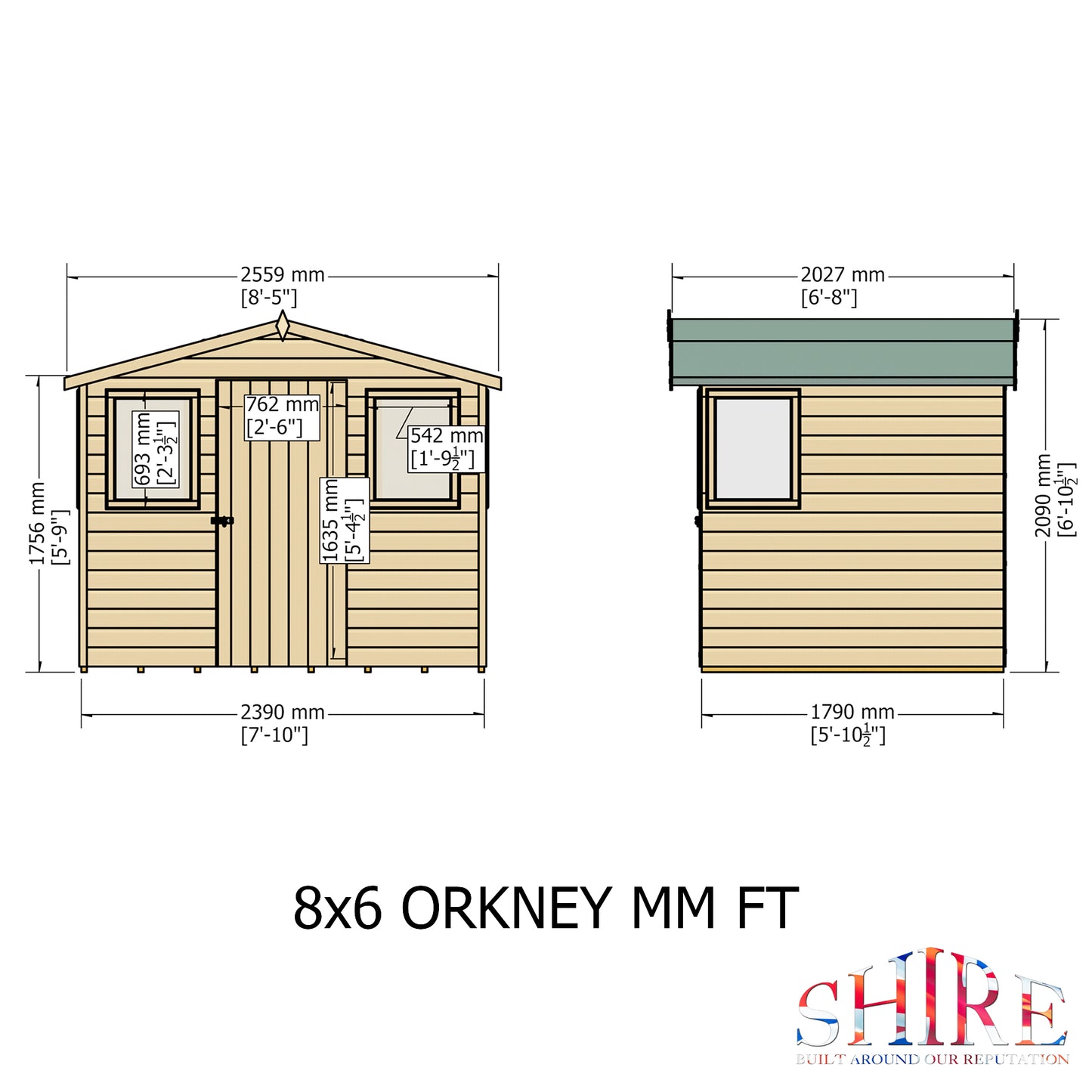 Shire Orkney 8x6 Shiplap