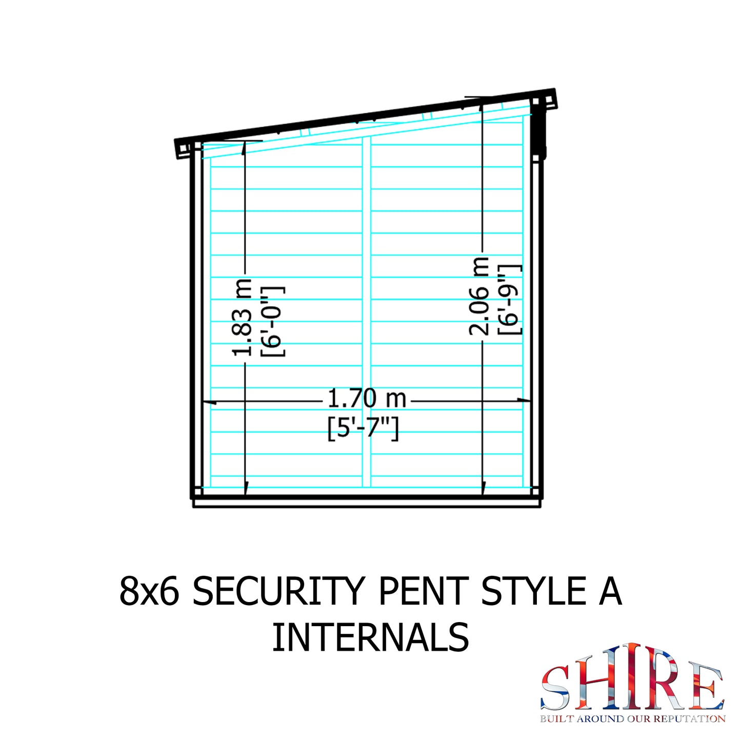 Shire Security Pent 8x6 Single Door Loglap