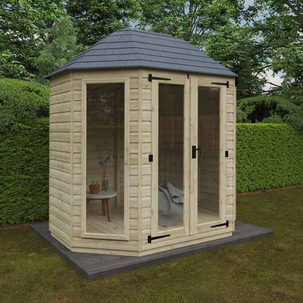 8x6 Tanalised Octagonal Full Pane Shed