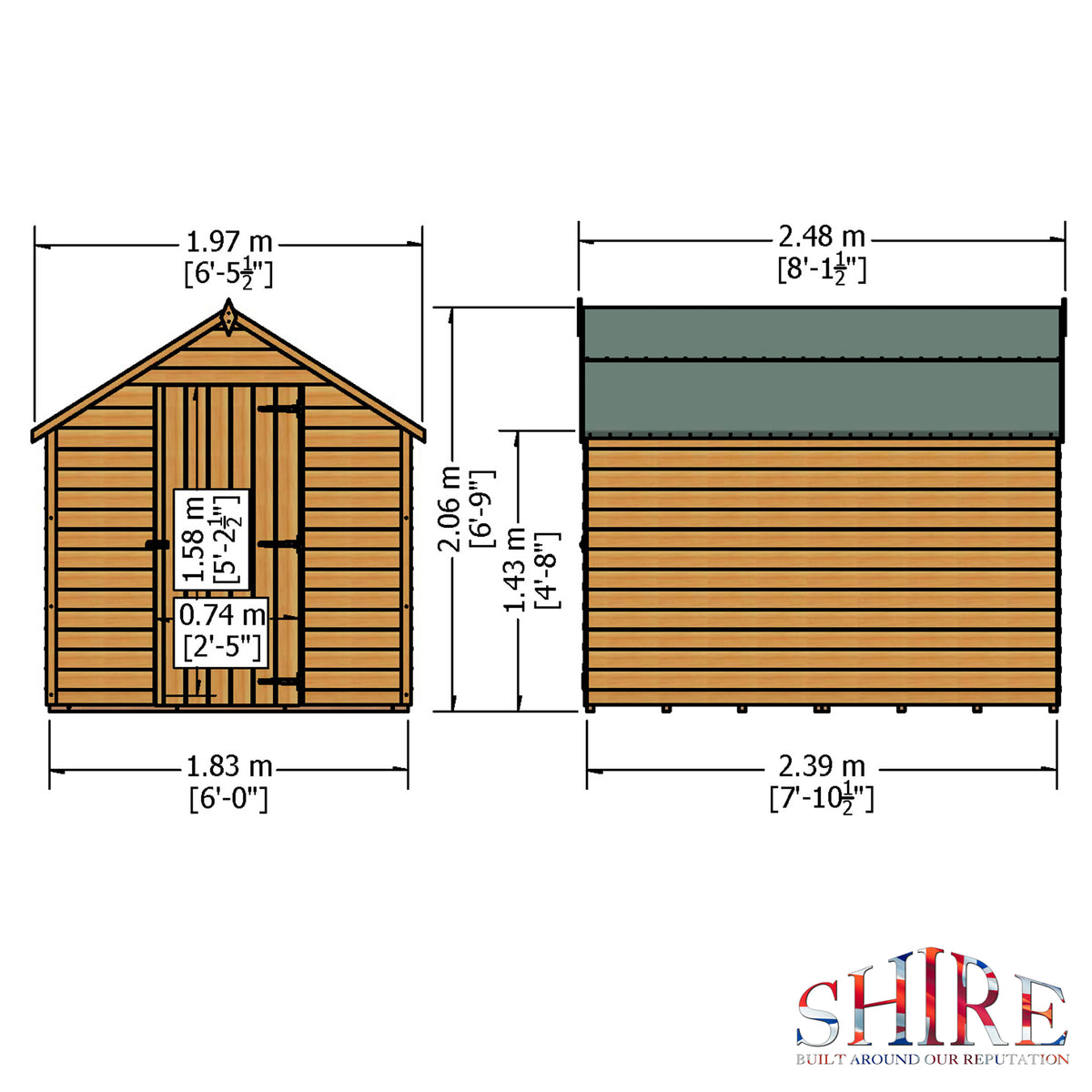 Shire Overlap 8x6 Single Door Value