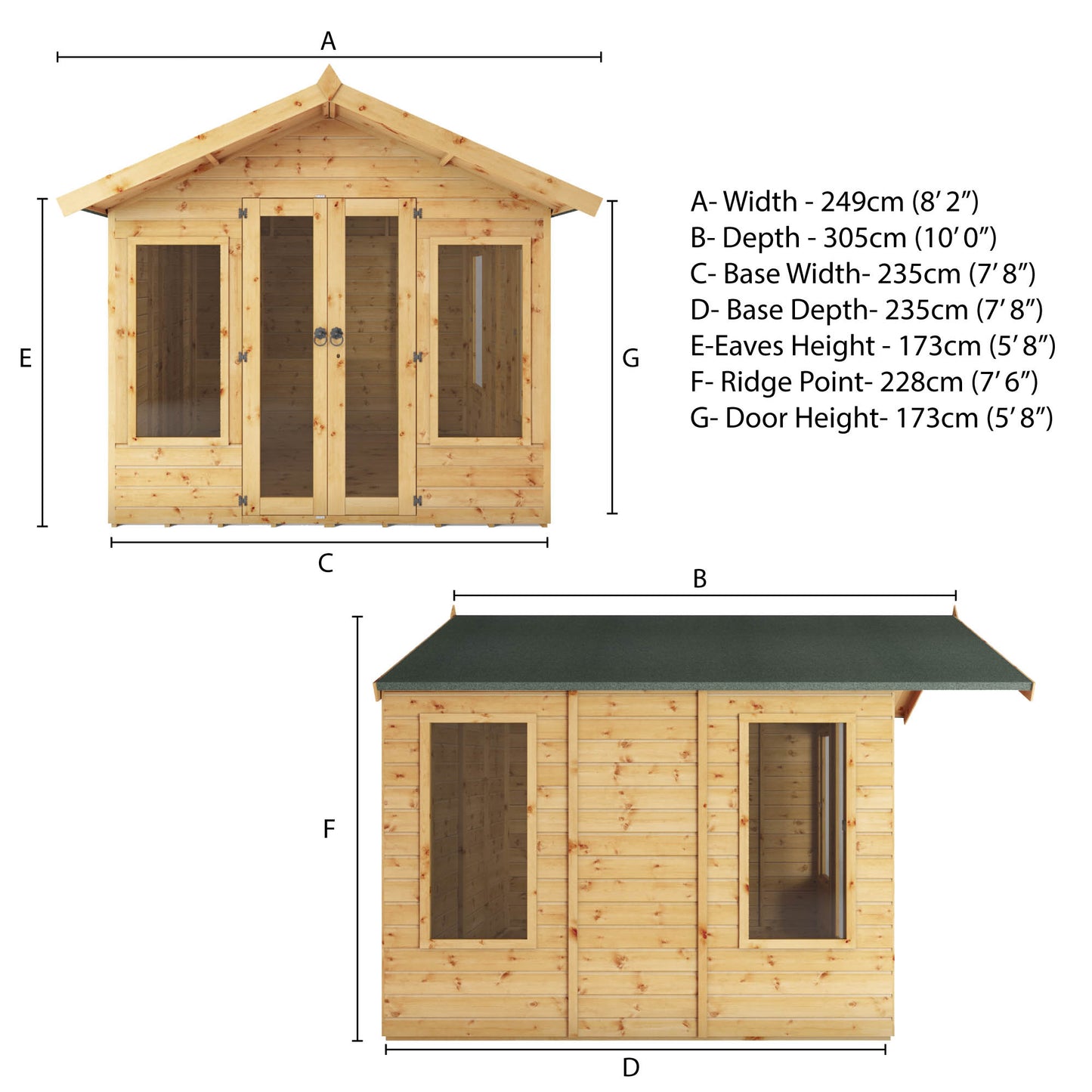 Mercia 8 x 8 Premium Sussex Summerhouse