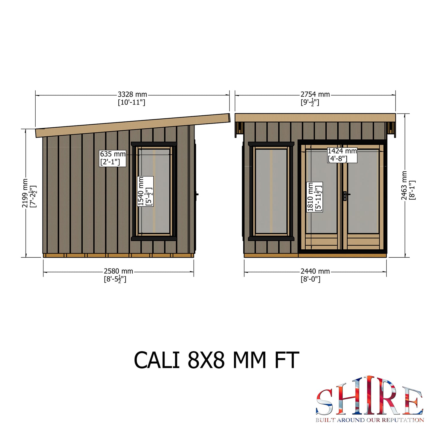 Shire Cali 8x8 Pent 1