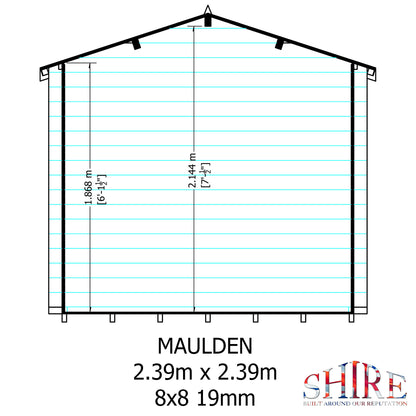 Shire Maulden with veranda 8x8 19mm Log Cabin