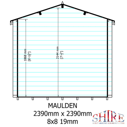 Shire Maulden with veranda 8x8 19mm Log Cabin