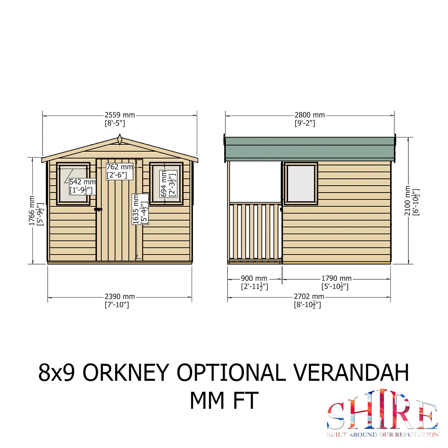 Shire Orkney 8x9 Shiplap