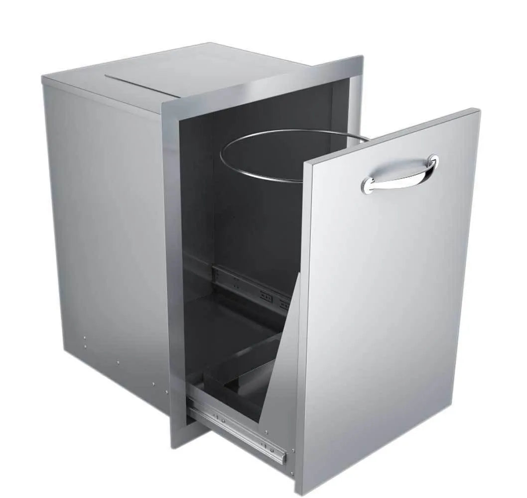 Sunstone 20” Stainless Steel Trash Drawer with Optional Top Punch-Out