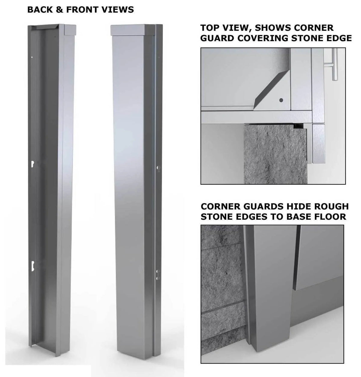 Sunstone 3″ Stainless Steel End Corner Guard Panel