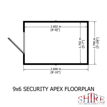 Shire Security Apex 9x6 Single Door Loglap
