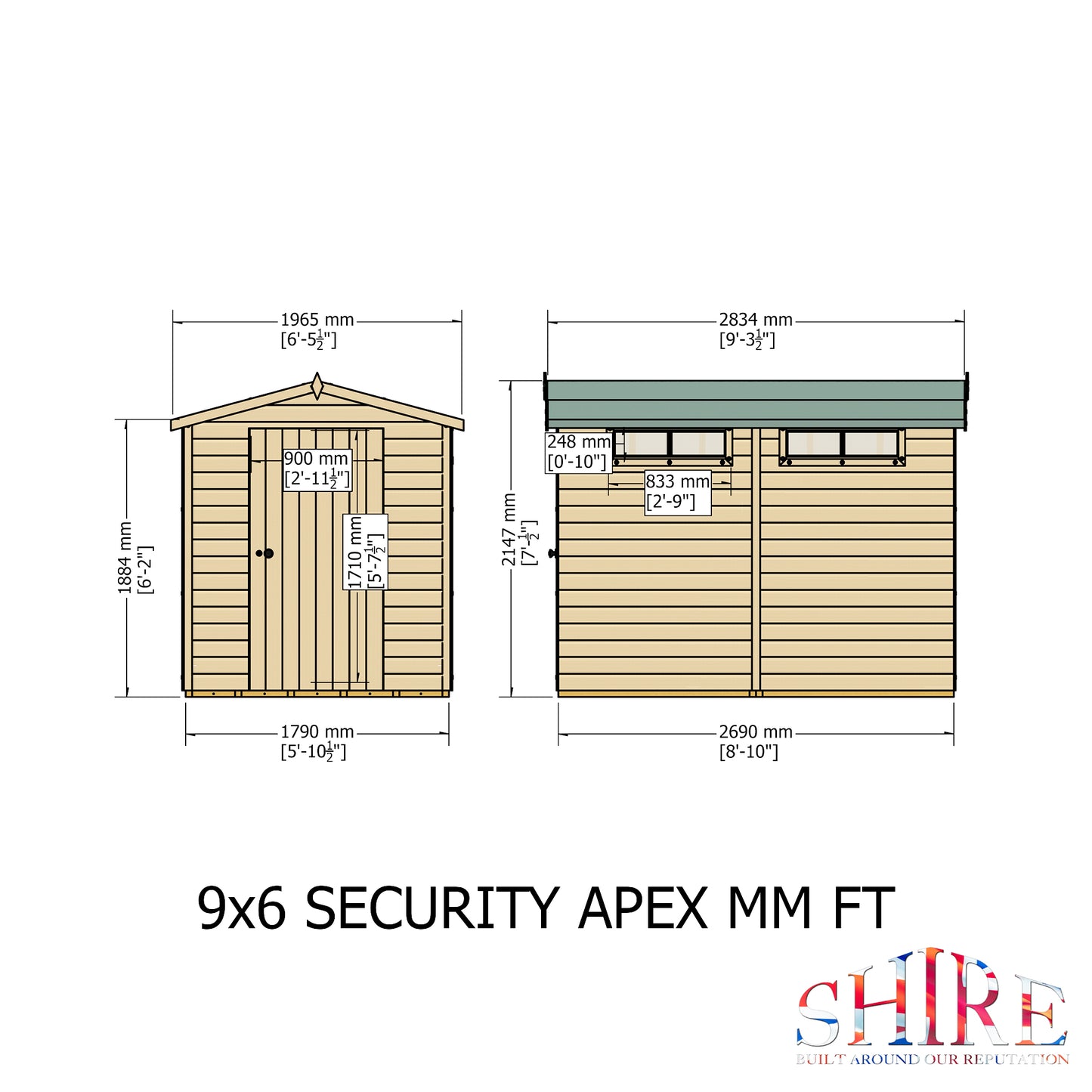 Shire Security Apex 9x6 Single Door Loglap