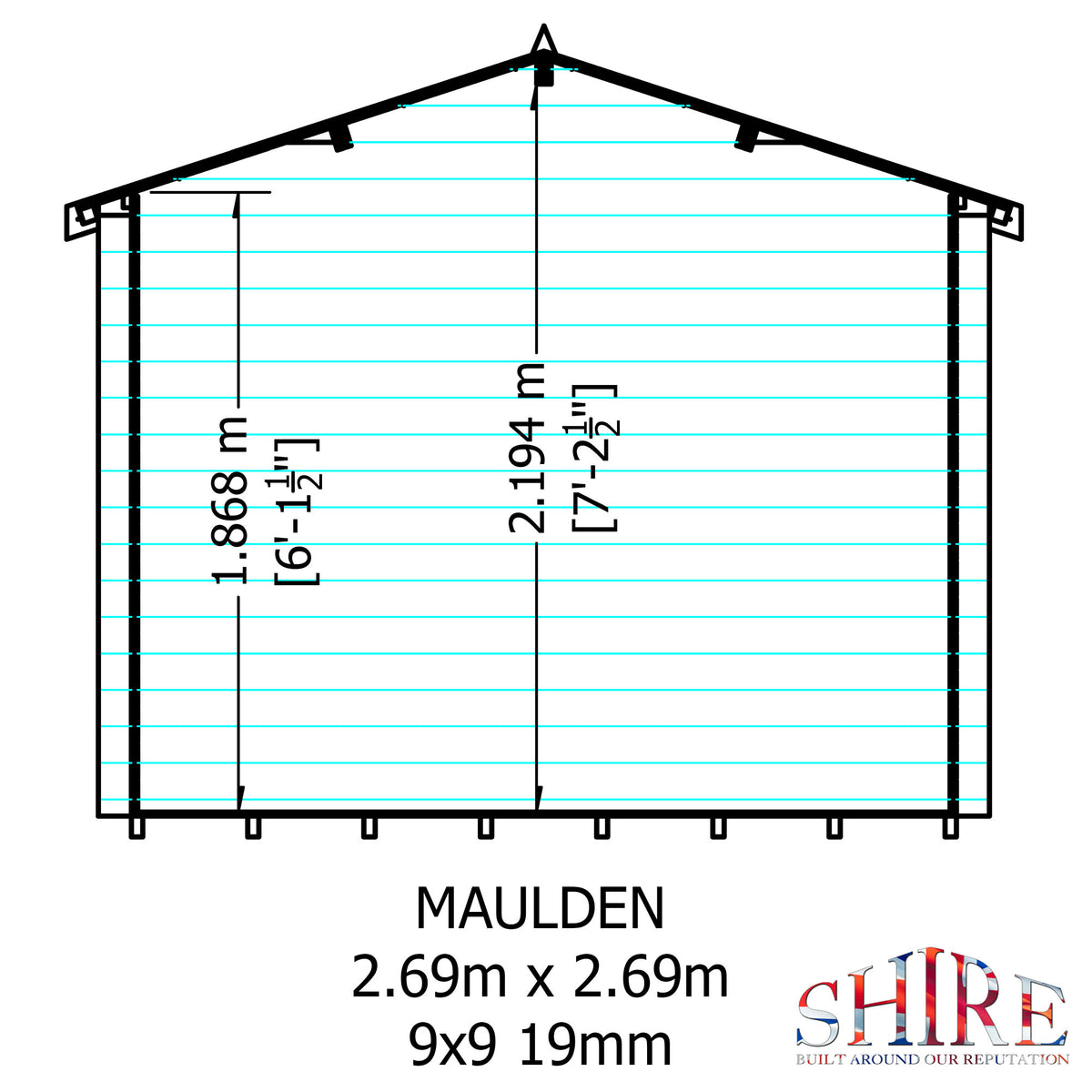 Shire Maulden with veranda 9x9 19mm Log Cabin