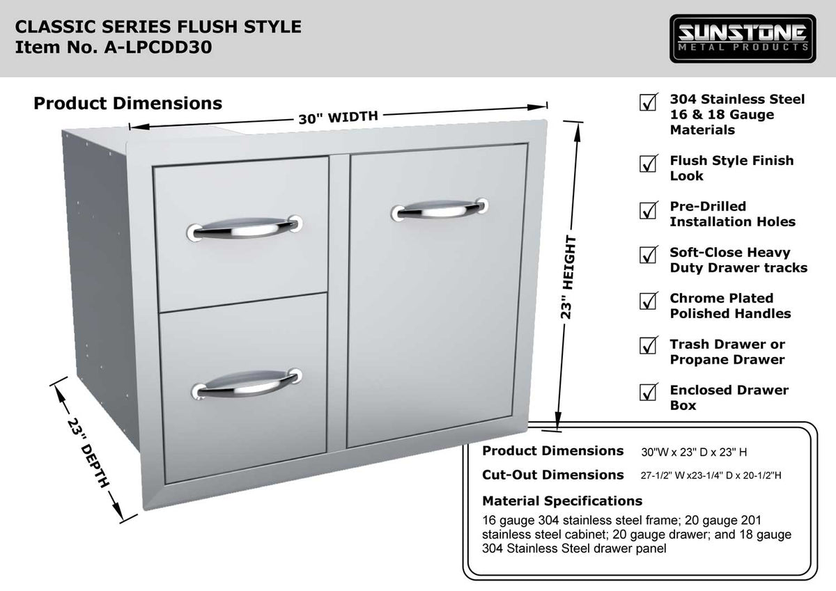 Sunstone Tank Tray Double Drawer Combo