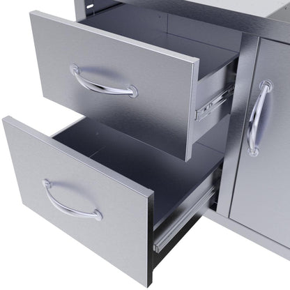 Sunstone Double Drawer and Trash Tray Combo with Plastic Bin