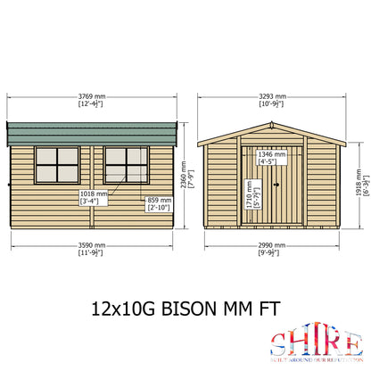 Shire Bison 12x10 Double Door Loglap