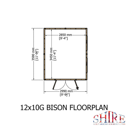 Shire Bison 12x10 Double Door Loglap