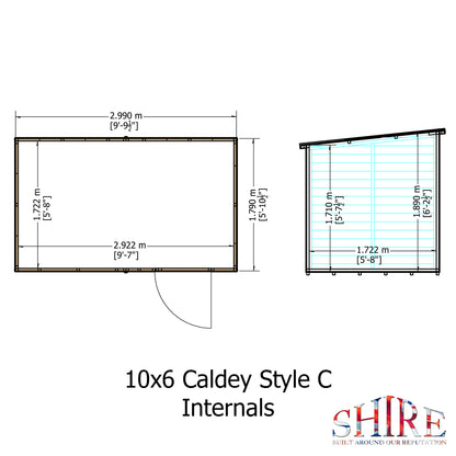 Shire CaldeySingle Door 10x6 Loglap Style C