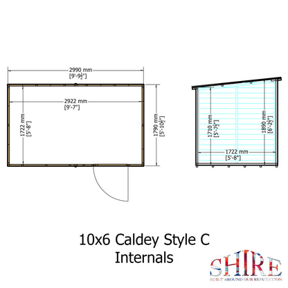 Shire Caldey Single Door 10x6 Shiplap Style C