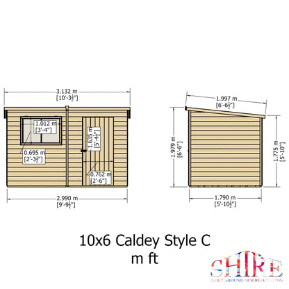 Shire Caldey Single Door 10x6 Shiplap Style C