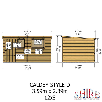 Shire Caldey Single Door 12x8 Loglap Style D