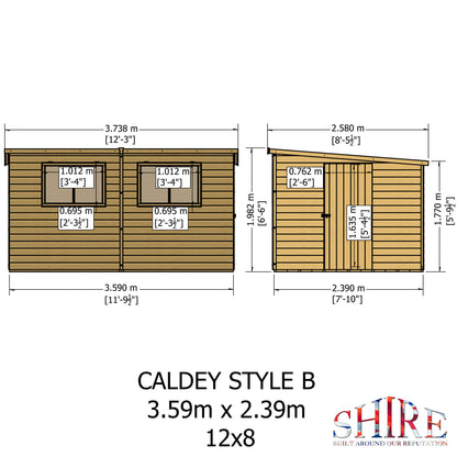 Shire Caldey Single Door 12x8 Loglap Style B