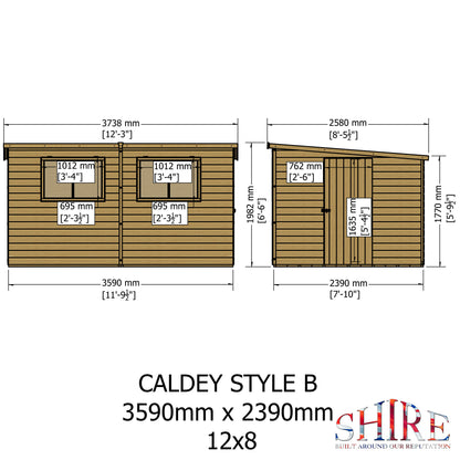 Shire Caldey Single Door 12x8 Loglap Style B