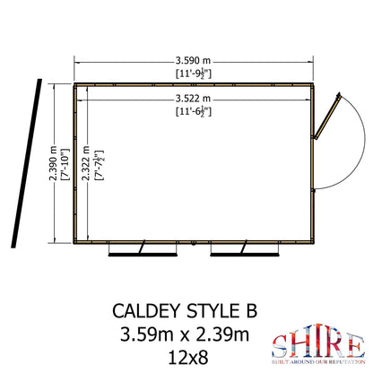 Shire Caldey Single Door 12x8 Loglap Style B