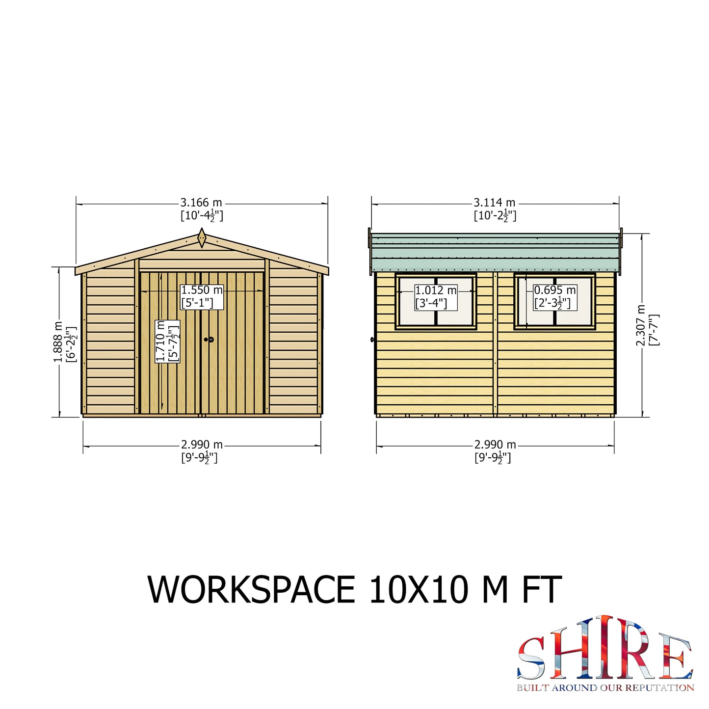 Shire Atlas 10x10 Double Door Loglap