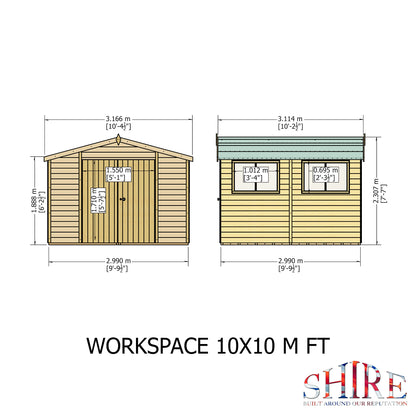 Shire Atlas 10x10 Double Door Loglap