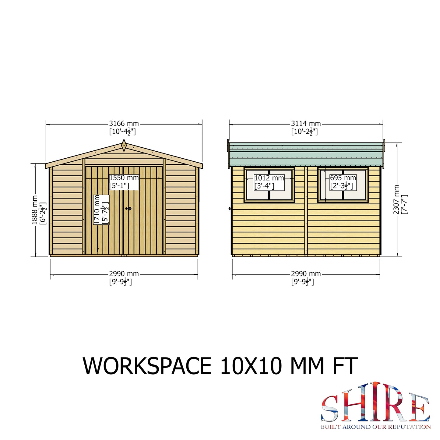 Shire Atlas 10x10 Double Door Loglap