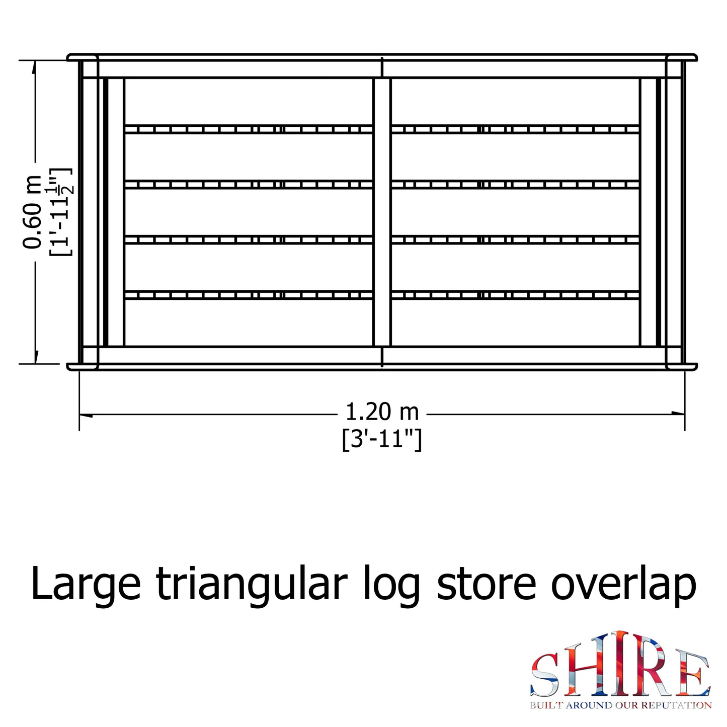 Shire Large Triangular Log Store Overlap Pressure treated