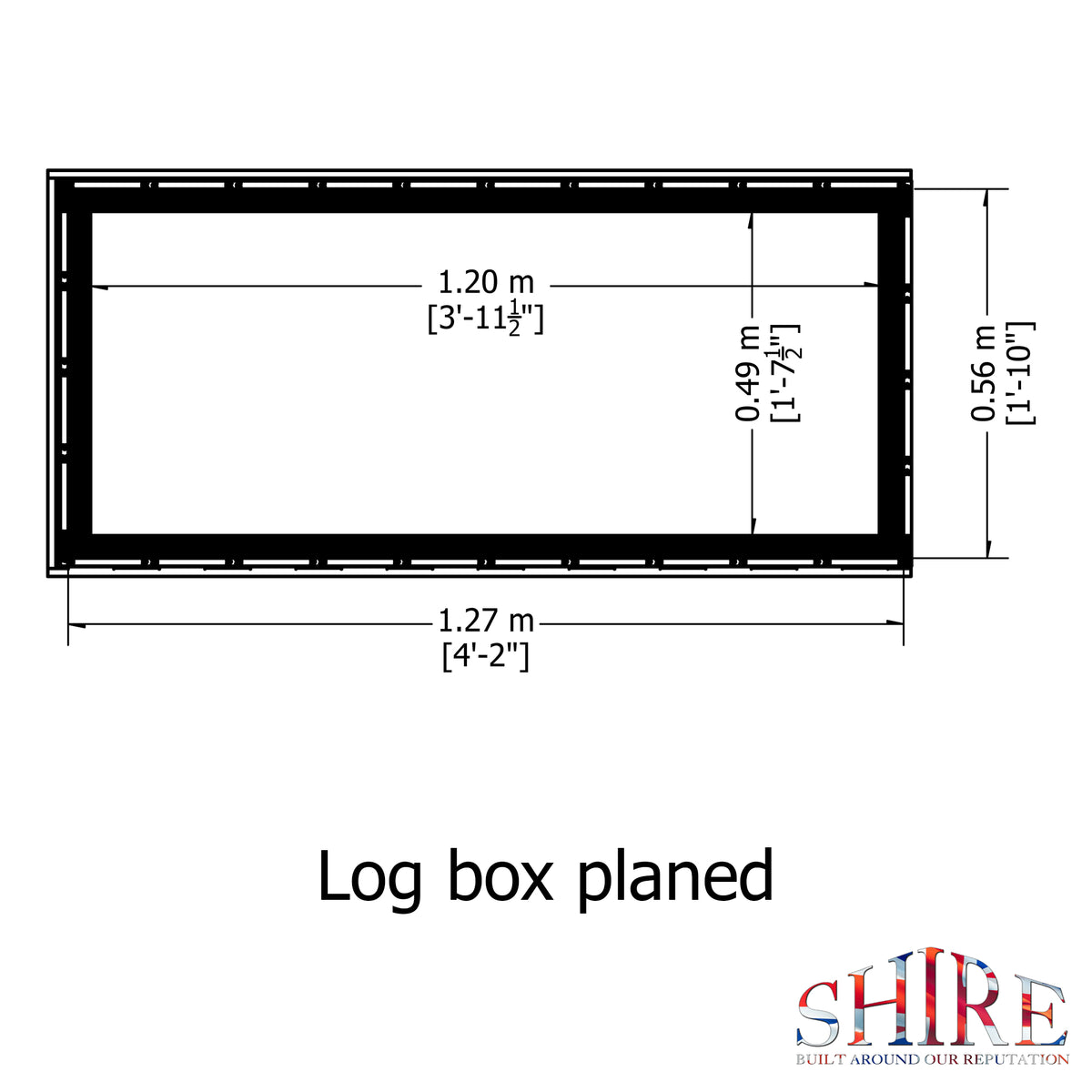 Shire Log Box Planed Timbers Pressure treated