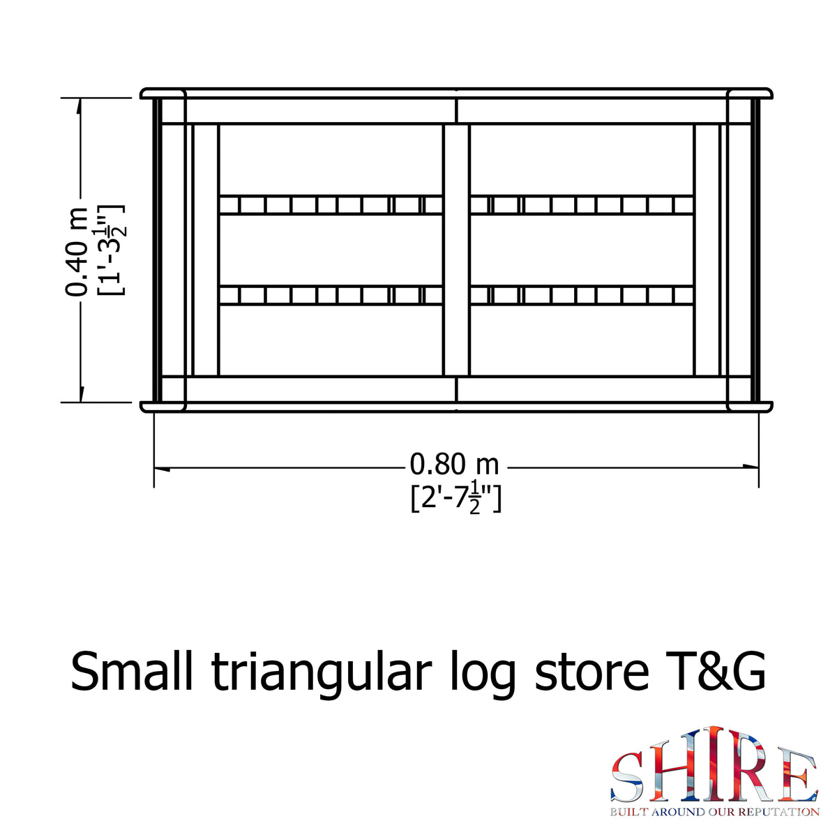 Shire Small Triangular Log Store Tongue & Groove Pressure treated