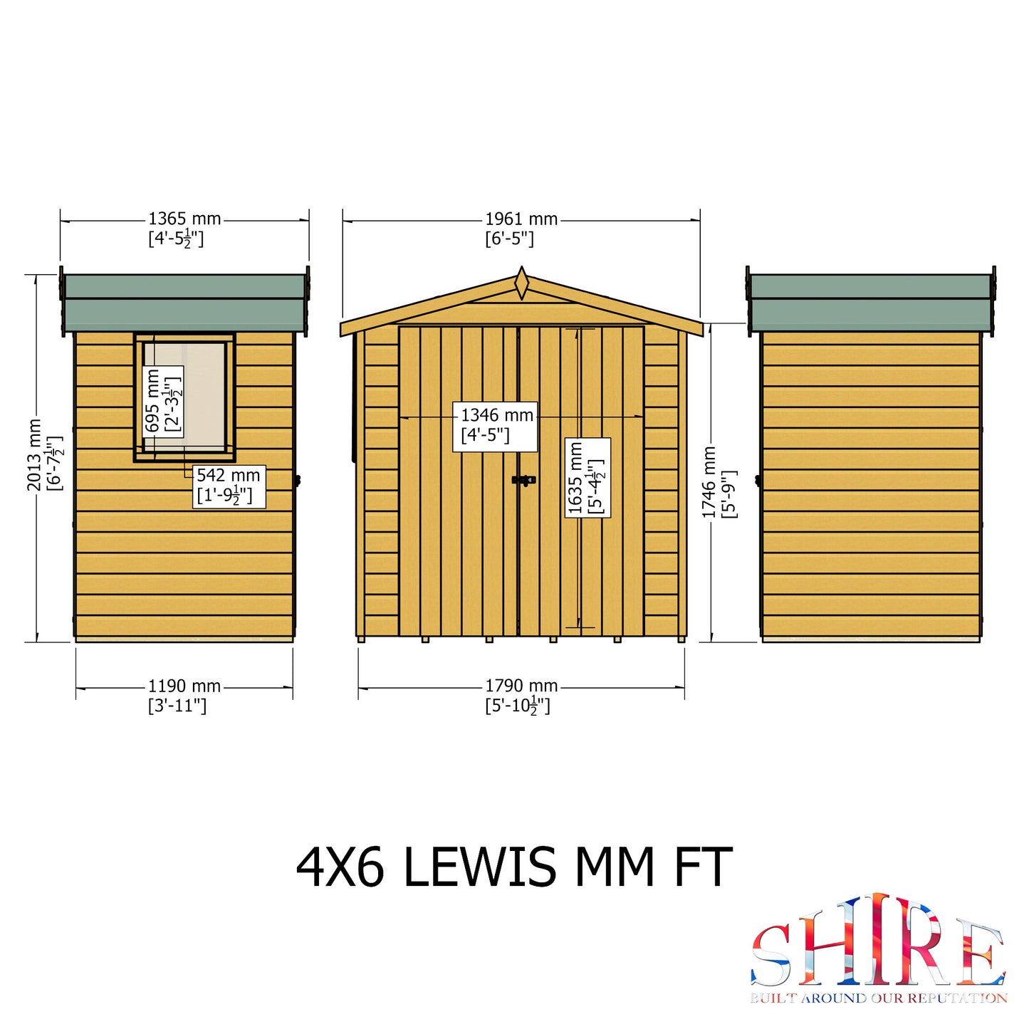 Shire Lewis 4x6 Double Door Shiplap