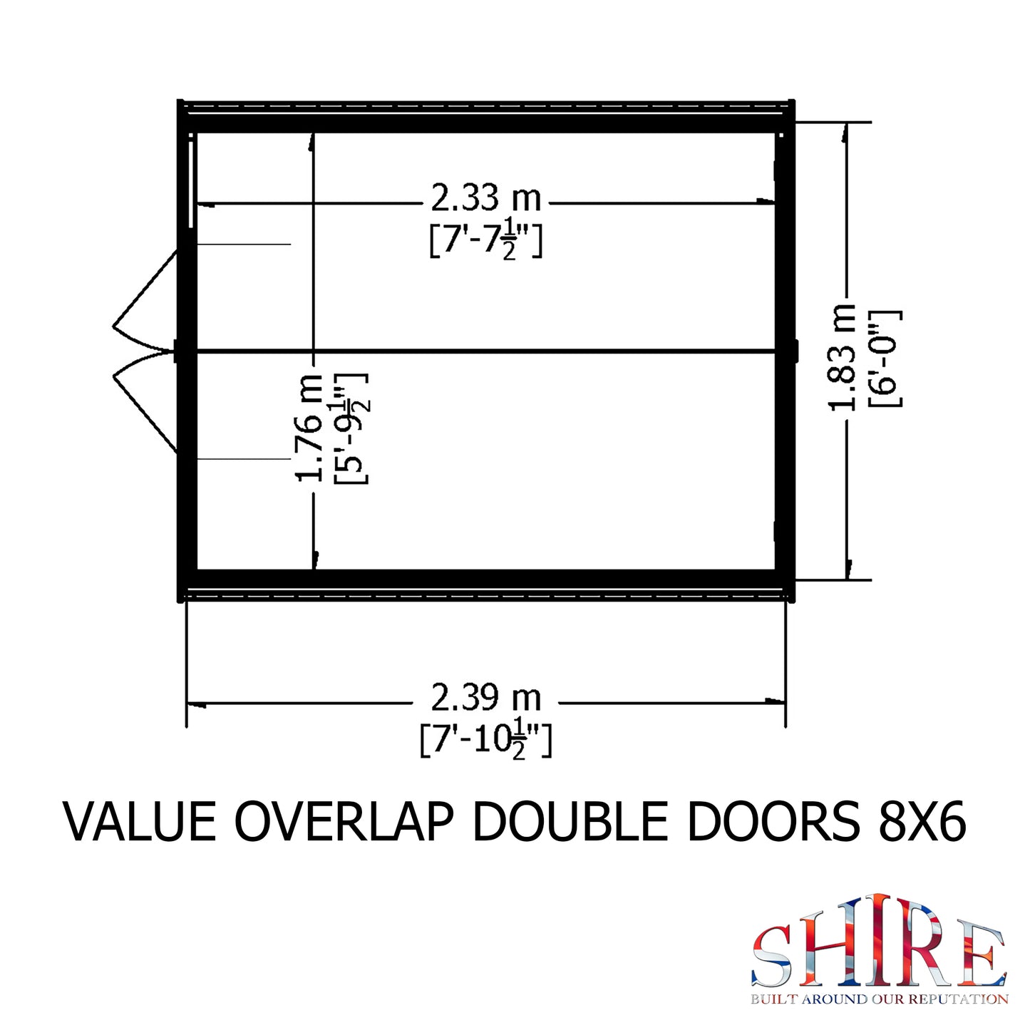 Shire Overlap 8x6 Double Door Value