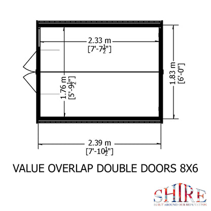 Shire Overlap 8x6 Double Door Value