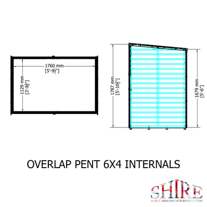 Shire Overlap Pent 6x4 Single Door 6x4