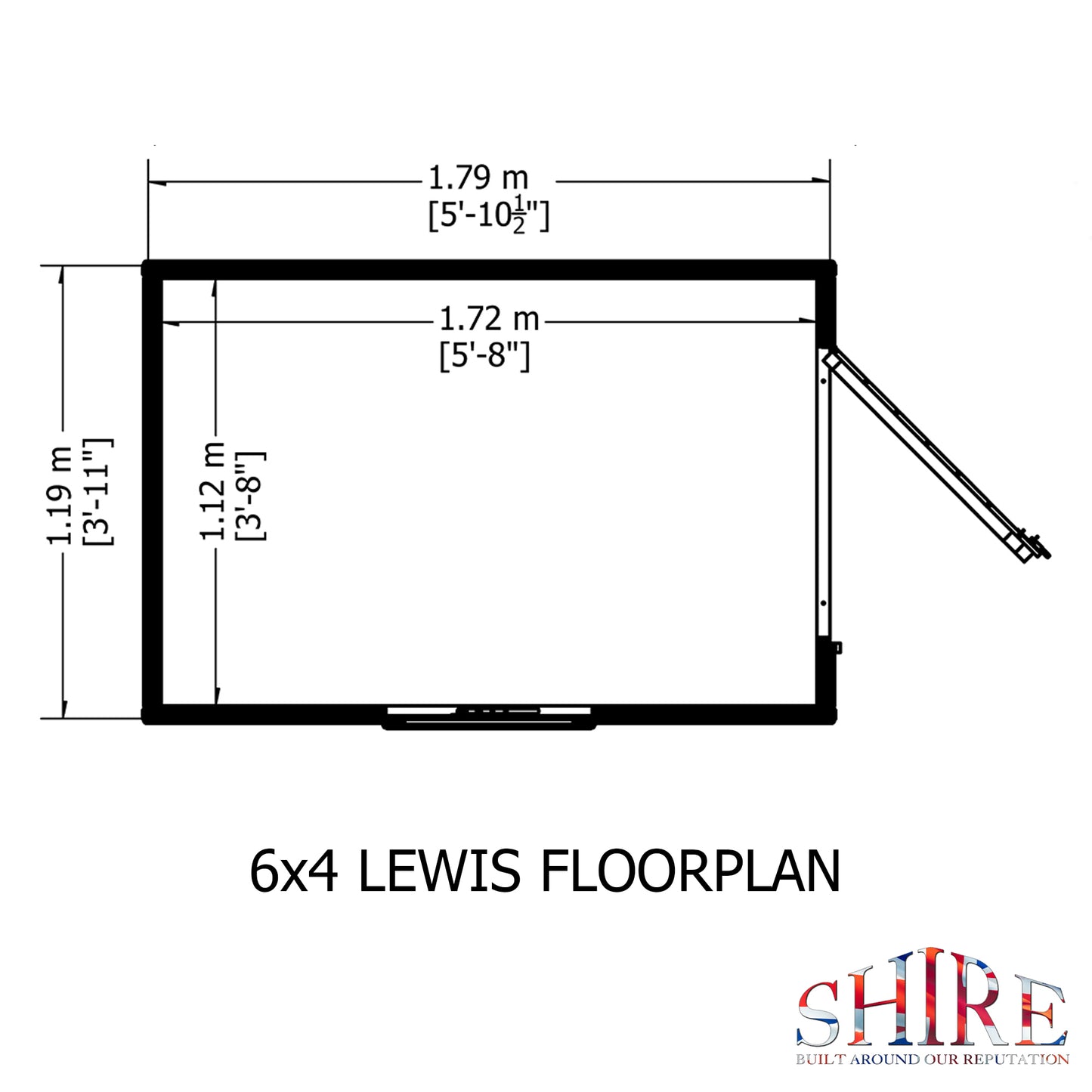 Shire Lewis 6x4 Single Door Shiplap