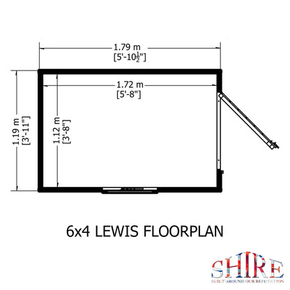 Shire Lewis 6x4 Single Door Shiplap