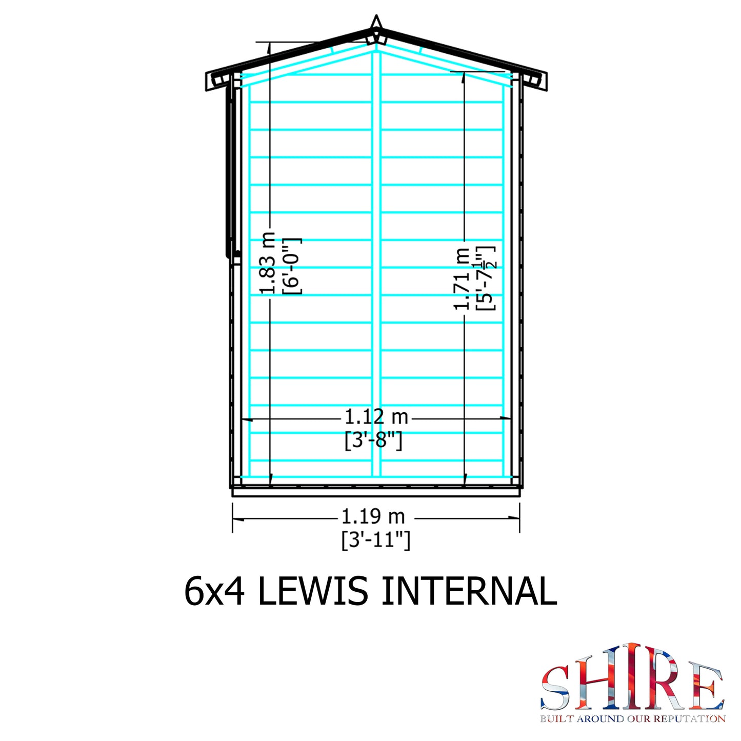 Shire Lewis 6x4 Single Door Shiplap