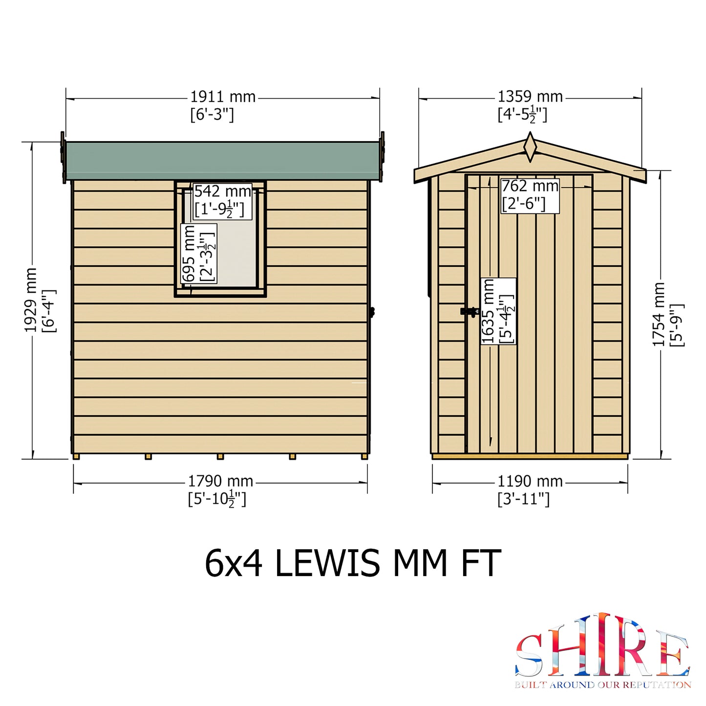 Shire Lewis 6x4 Single Door Loglap